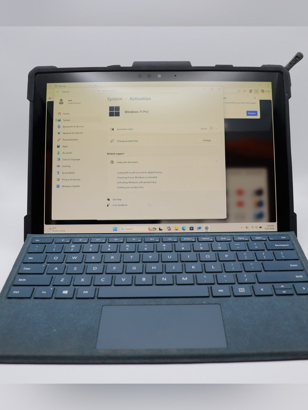 Microsoft Surface Pro 6 Black W/Keyboard, Case, Charger